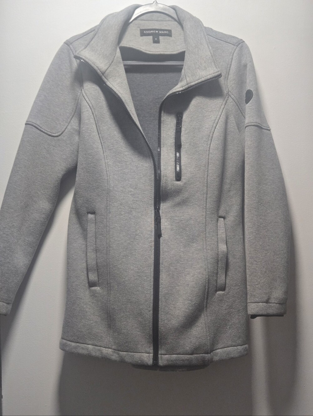Andrew Marc Women's Light Gray Softshell Zip Jacket